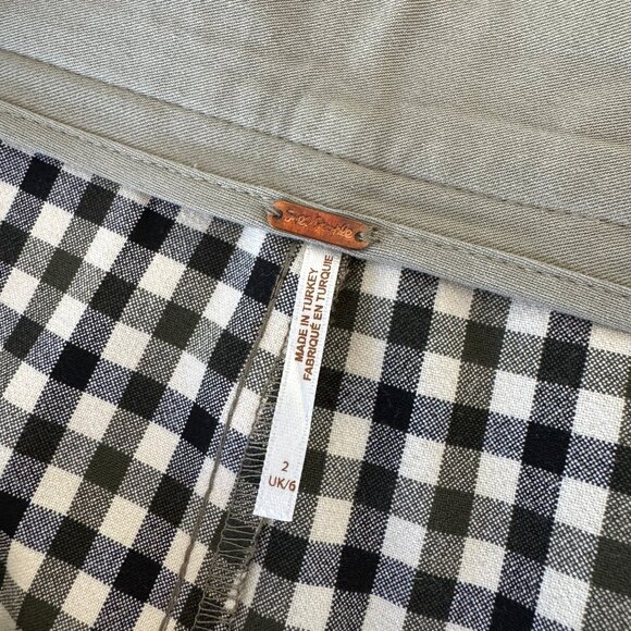 Free People Wide Leg Gingham Pants - Picture 3 of 4